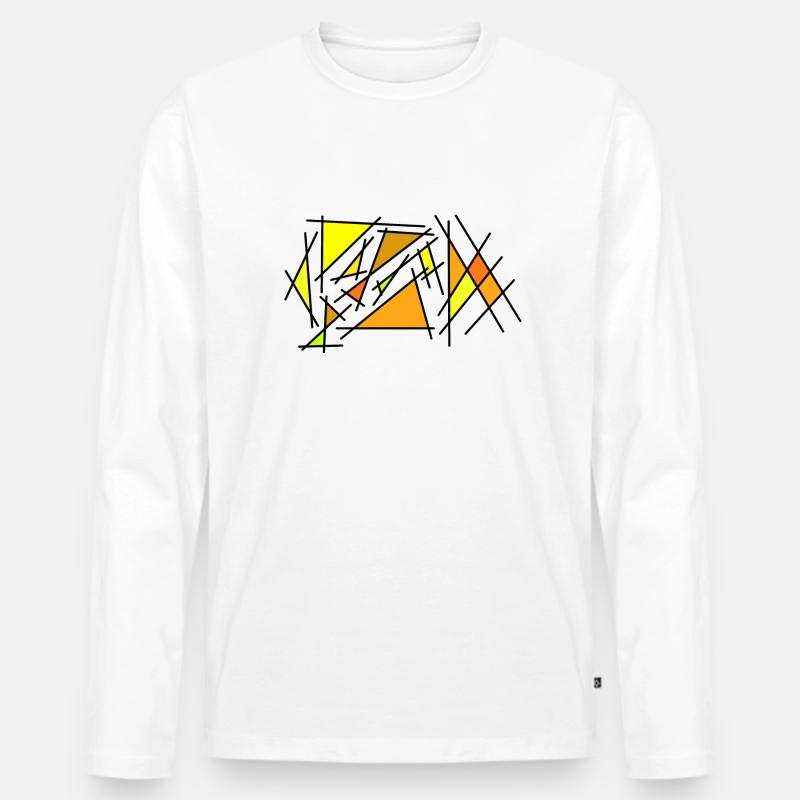 Gelbes Eck - Männer Premium Bio Langarmshirt - Weiß