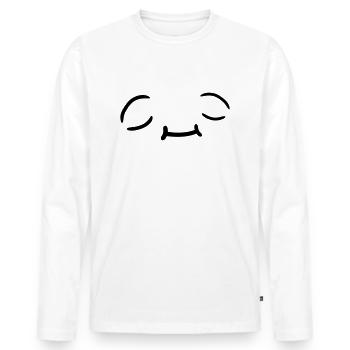 Conception de visage détendue - T-shirt manches longues Premium bio Homme - blanc - Devant - Nico (187cm)