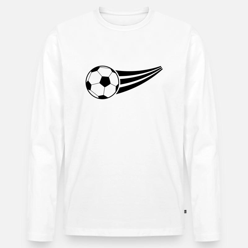 Fussball - Männer Premium Bio Langarmshirt - Weiß