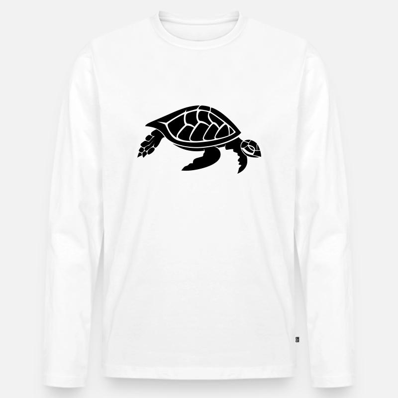 Schildkröte - Männer Premium Bio Langarmshirt - Weiß