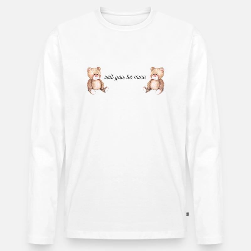 will you be mine - Männer Premium Bio Langarmshirt - Weiß
