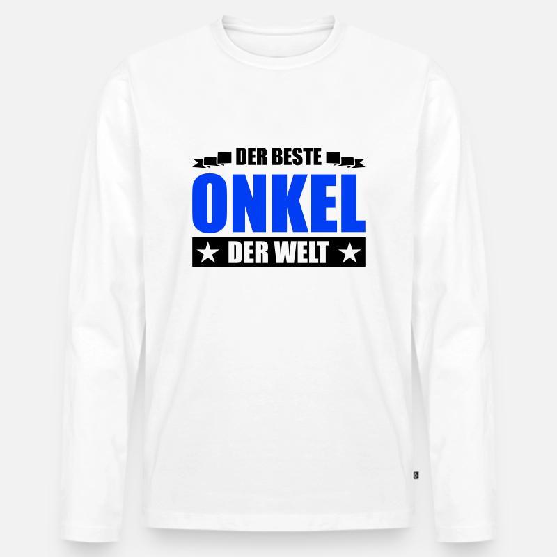 beste onkel - Männer Premium Bio Langarmshirt - Weiß