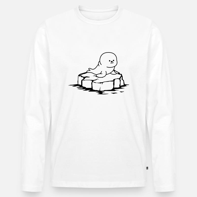 robbe eisscholle - Männer Premium Bio Langarmshirt - Weiß