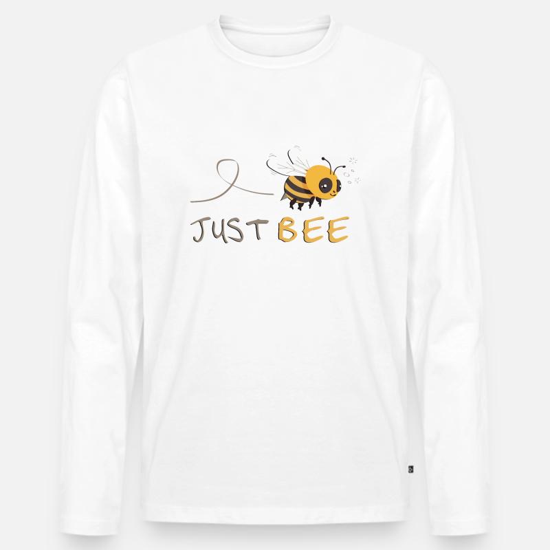 Just Bee - Sei du selbst! - Männer Premium Bio Langarmshirt - Weiß