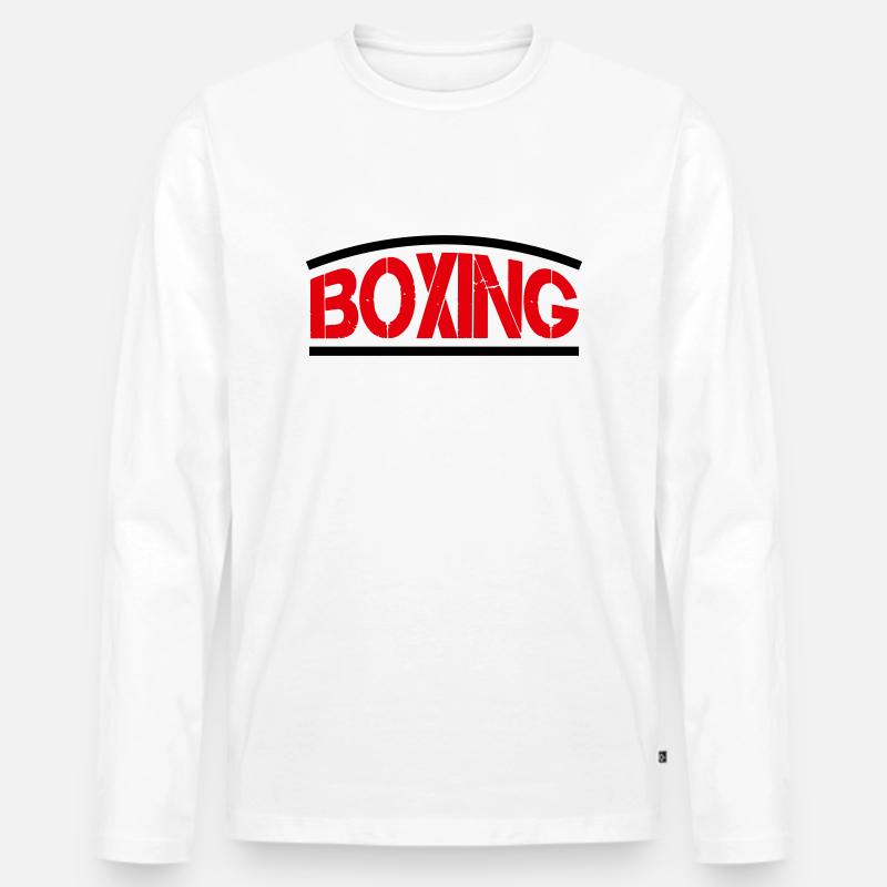 boxing boxen - Männer Premium Bio Langarmshirt - Weiß