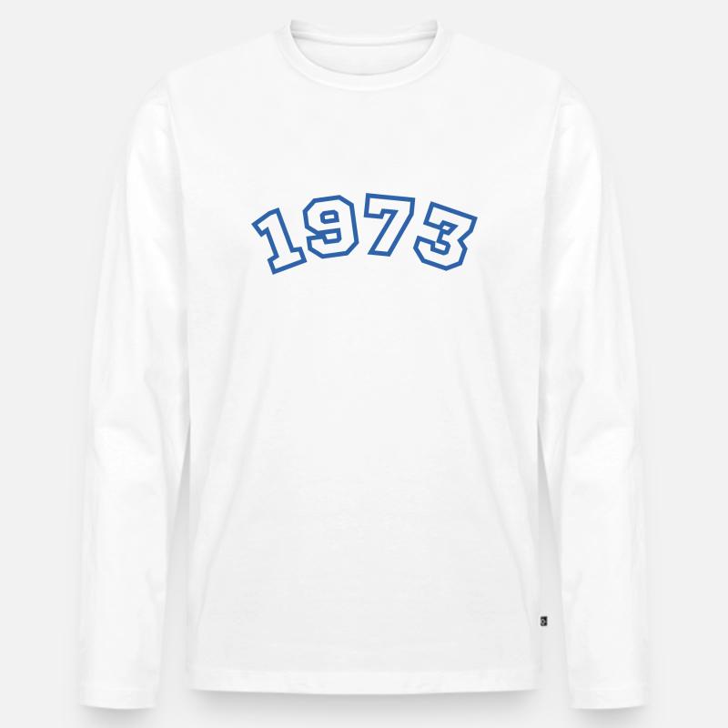 1973 Sport Blau - Männer Premium Bio Langarmshirt - Weiß