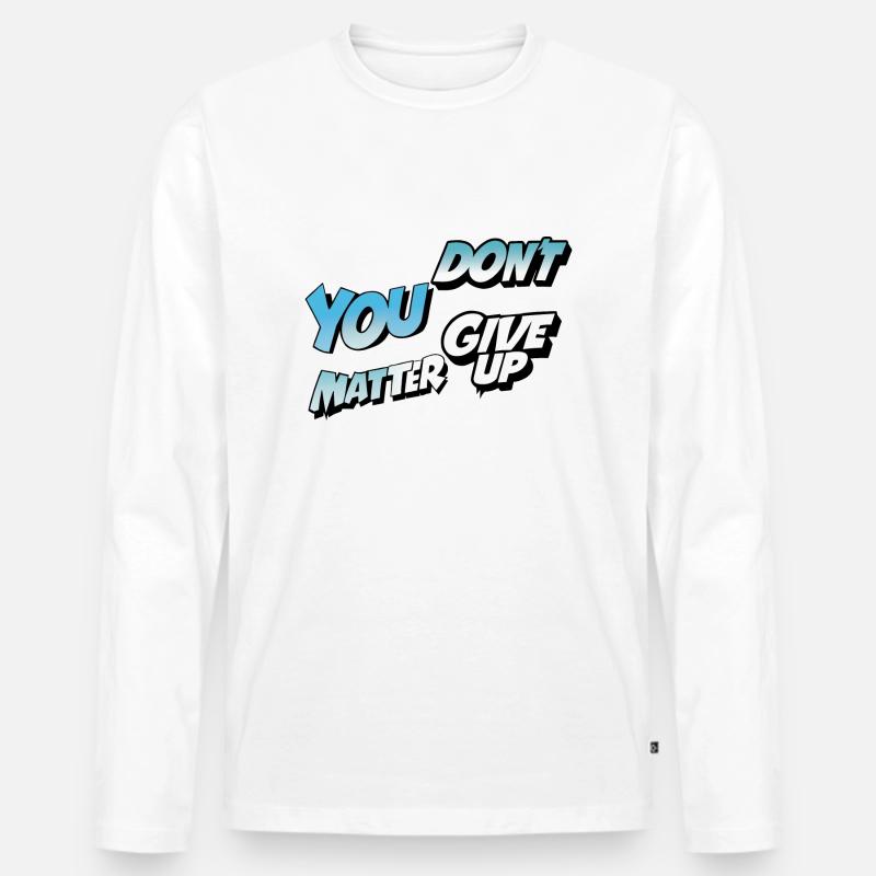 Gebt nicht auf oder ja - Männer Premium Bio Langarmshirt - Weiß