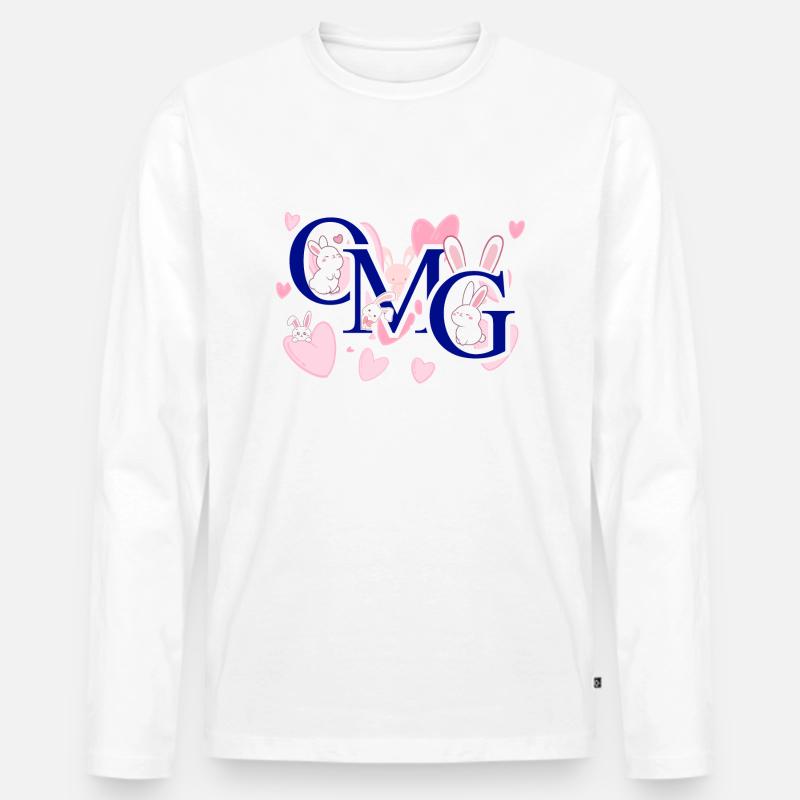 Omg pink - Männer Premium Bio Langarmshirt - Weiß