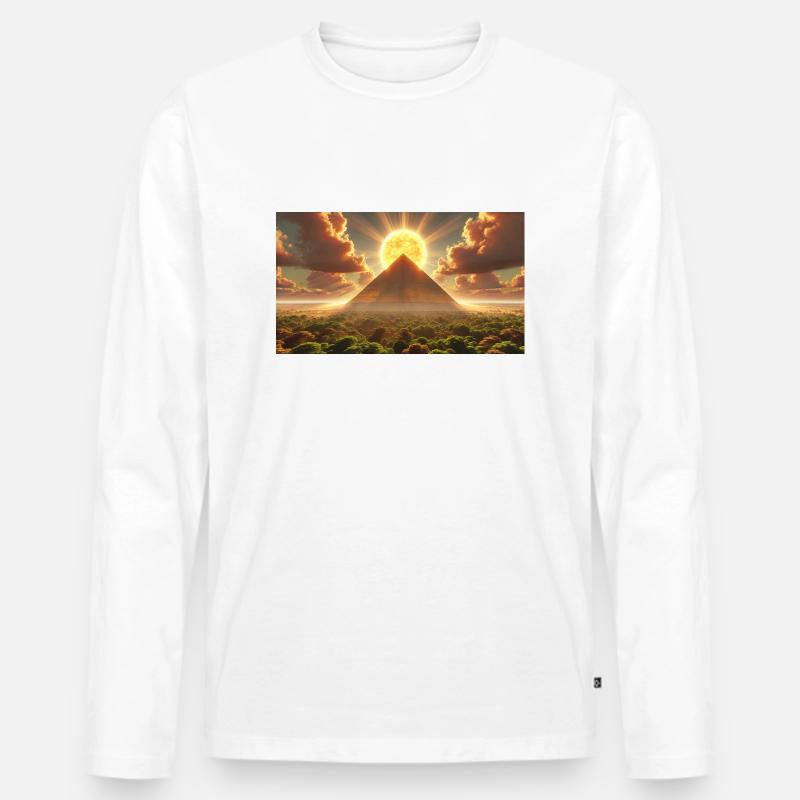 Hochkultur der Zukunft (A) - Männer Premium Bio Langarmshirt - Weiß