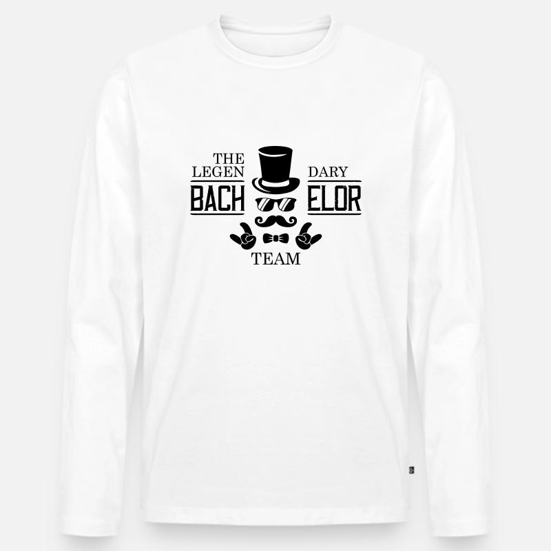 legendary bachelor team - Männer Premium Bio Langarmshirt - Weiß
