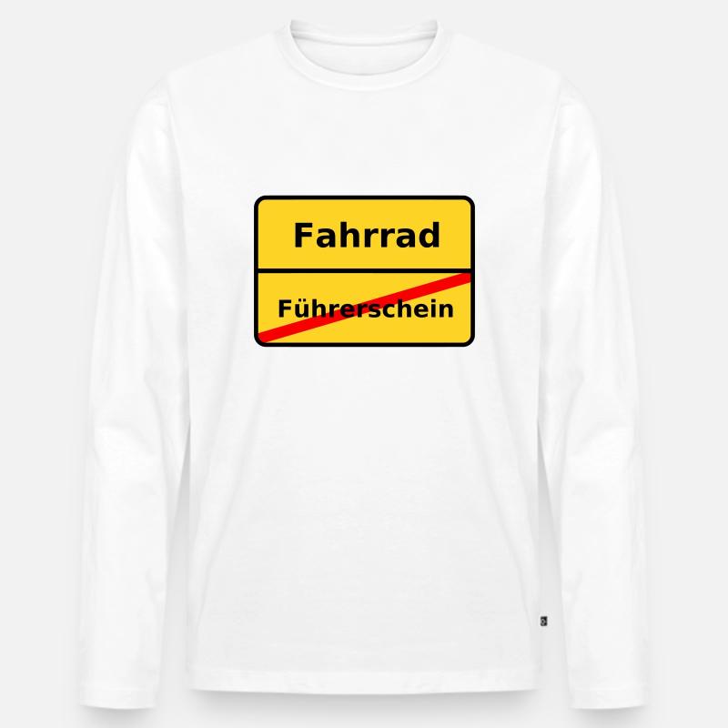 Fahrrad - Männer Premium Bio Langarmshirt - Weiß