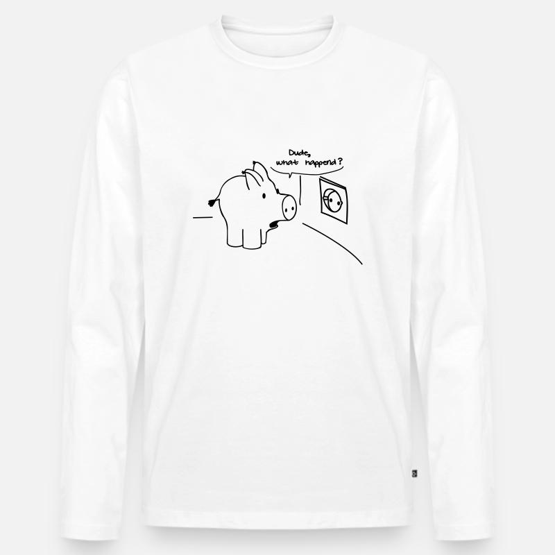 Dude, what happened? - Männer Premium Bio Langarmshirt - Weiß