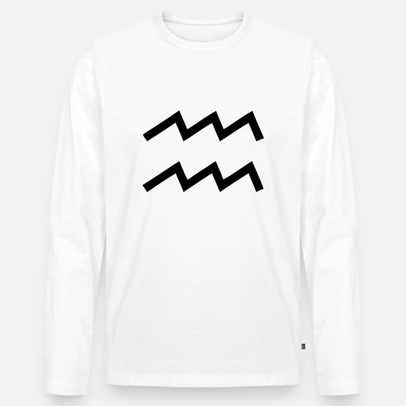 Wassermann - Männer Premium Bio Langarmshirt - Weiß