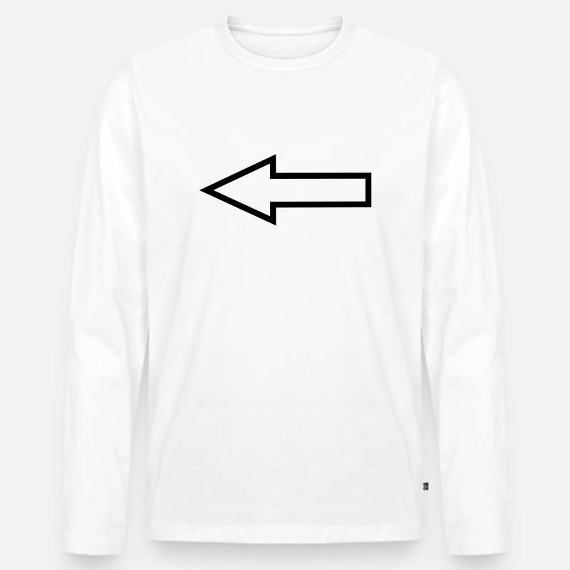 Pfeil - Männer Premium Bio Langarmshirt - Weiß