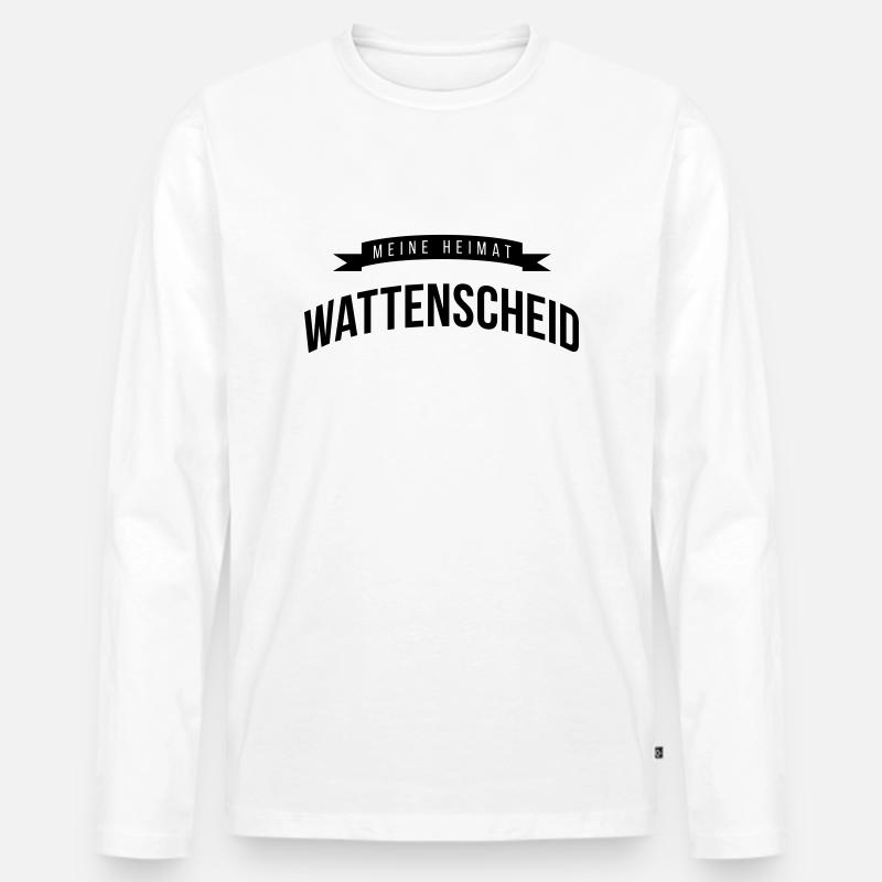 Wattenscheid, meine Heimat - Männer Premium Bio Langarmshirt - Weiß