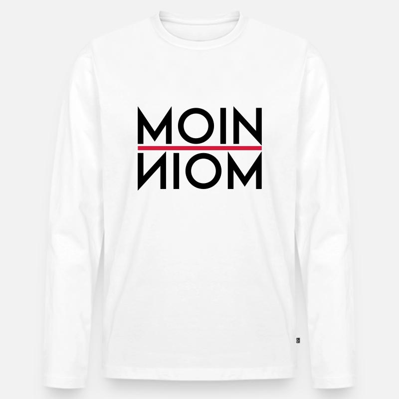 Moin Moin - Männer Premium Bio Langarmshirt - Weiß