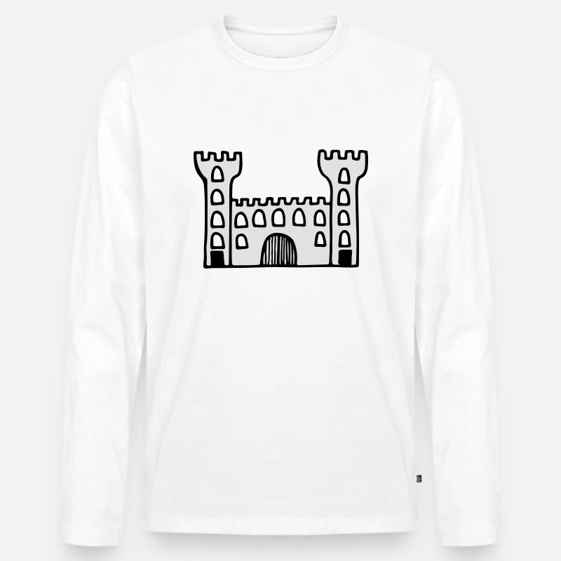 castle - Männer Premium Bio Langarmshirt - Weiß