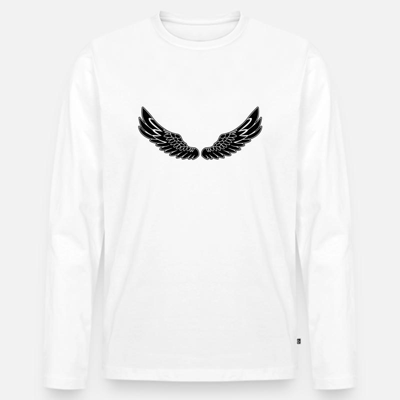 Wings black de - Männer Premium Bio Langarmshirt - Weiß