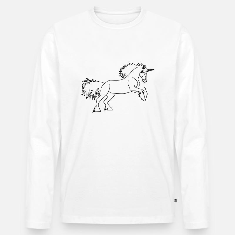 DAS Einhorn - Männer Premium Bio Langarmshirt - Weiß