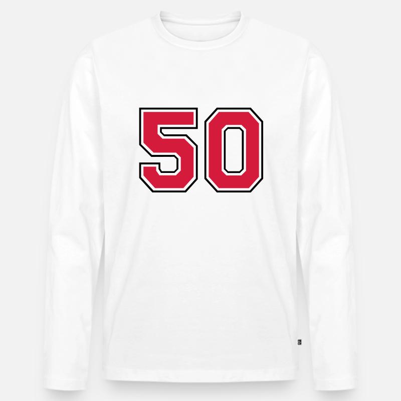 50__f2 - Männer Premium Bio Langarmshirt - Weiß