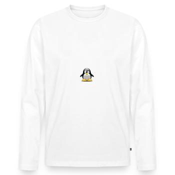 T shirt humour geek, developpeur, linux - T-shirt manches longues Premium bio Homme - blanc - Devant - Nico (187cm)