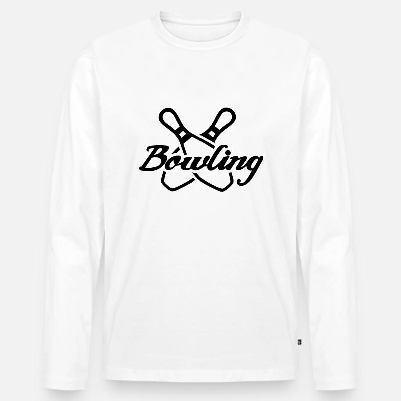 Bowling - Männer Premium Bio Langarmshirt - Weiß