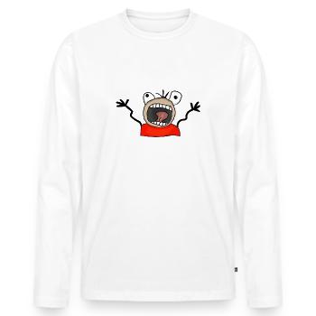 fear - Men's Premium Organic Long Sleeve Shirt - white - Front - Nico (187cm)