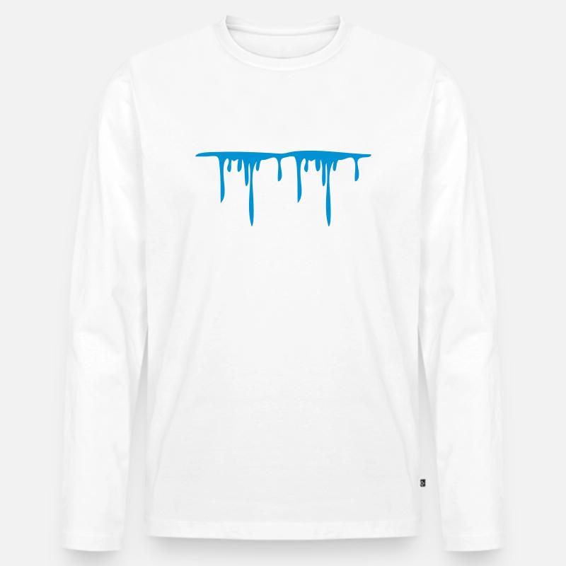 water_dropping_pattern - Männer Premium Bio Langarmshirt - Weiß