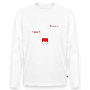 hosen husen hasen - Franken T-Shirt - Männer Premium Bio Langarmshirt - Weiß - Vorne - Nico (187cm)