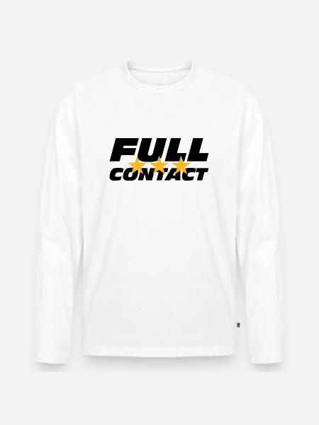 Full Contact - Men's Premium Organic Long Sleeve Shirt - white