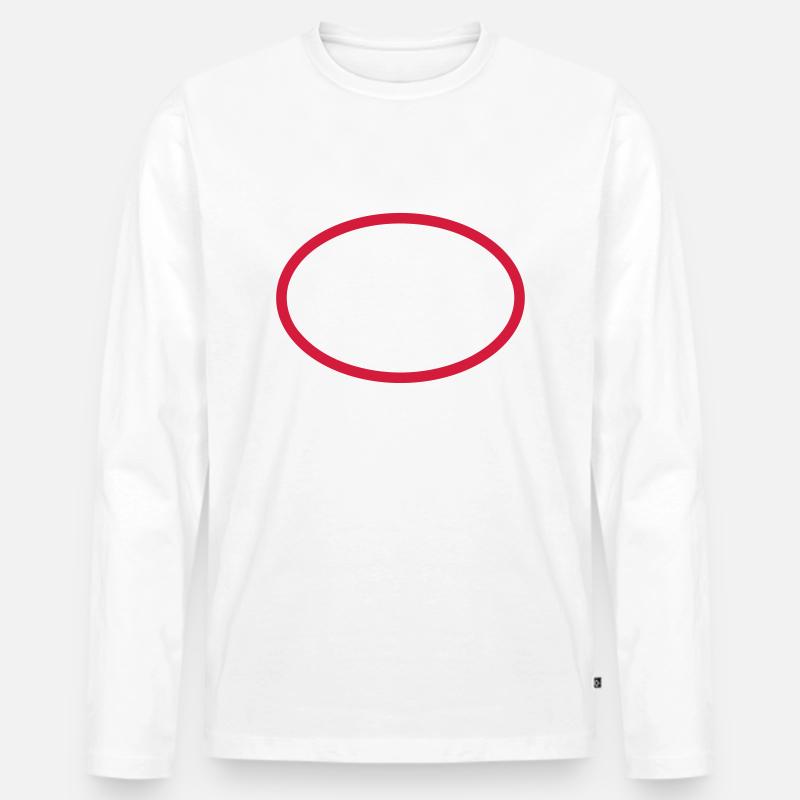 Kreis - Männer Premium Bio Langarmshirt - Weiß
