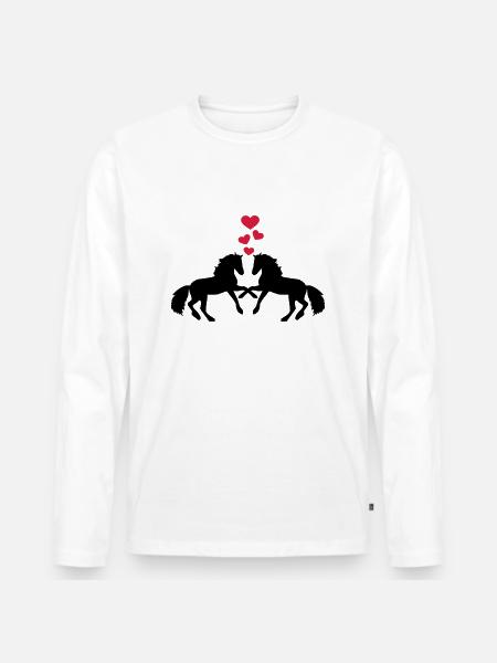 Cheval - T-shirt manches longues Premium bio Homme - blanc