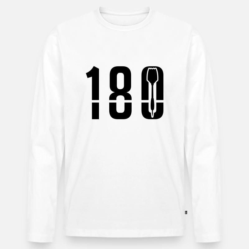 darts_180_ya1 - Männer Premium Bio Langarmshirt - Weiß