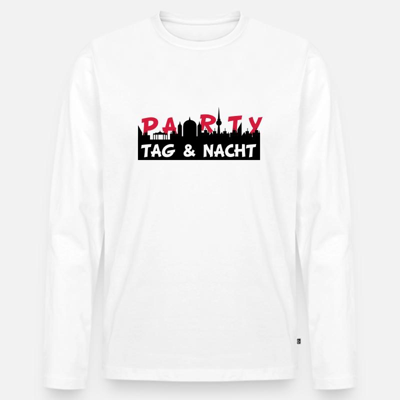 party2 - Männer Premium Bio Langarmshirt - Weiß
