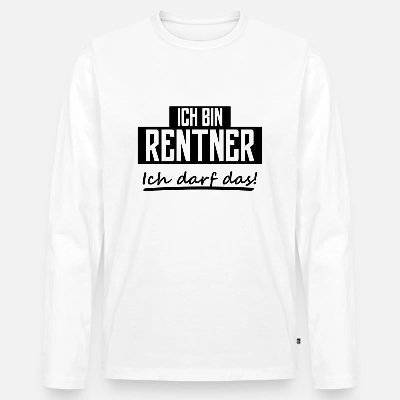ich bin rentner - Männer Premium Bio Langarmshirt - Weiß