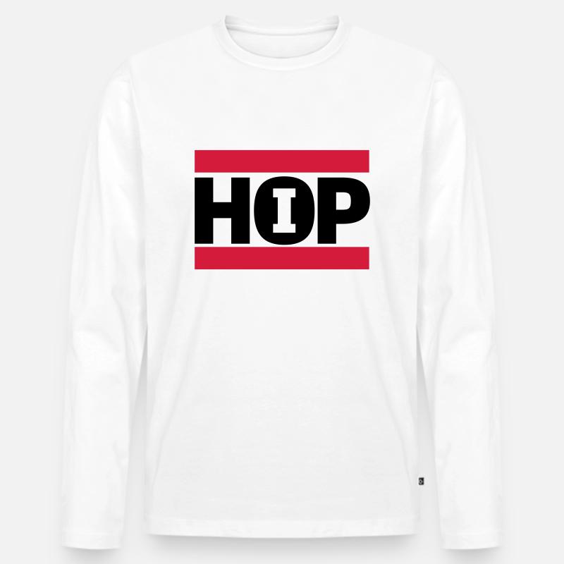 hip hop - Männer Premium Bio Langarmshirt - Weiß