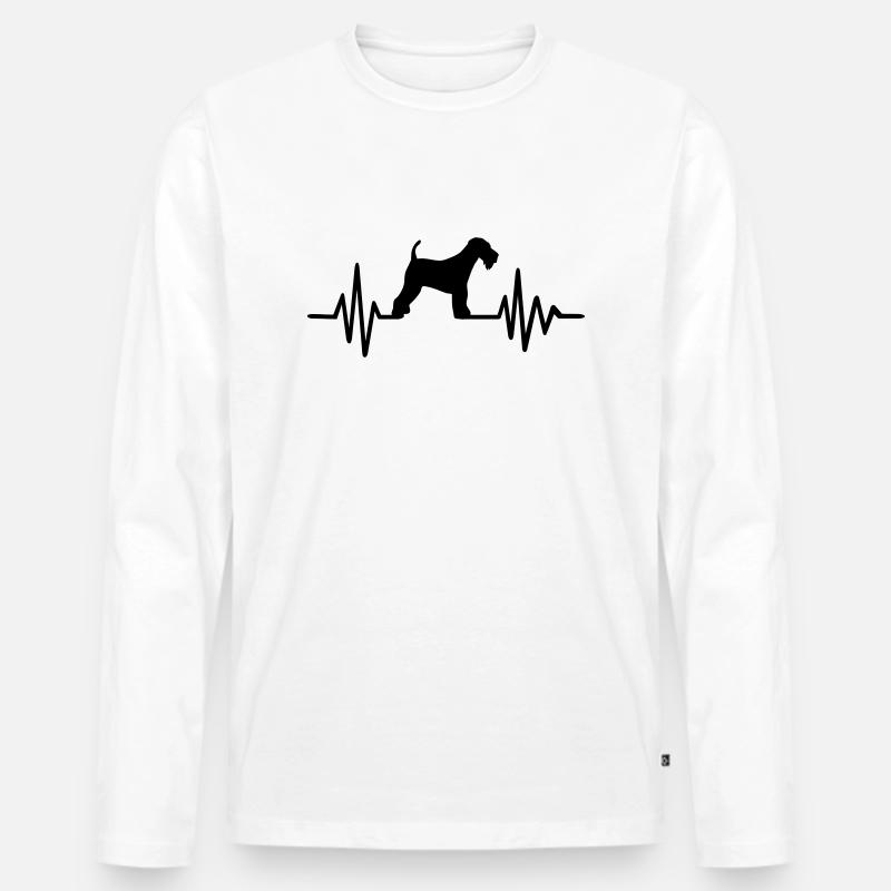 Airedale Terrier - Männer Premium Bio Langarmshirt - Weiß