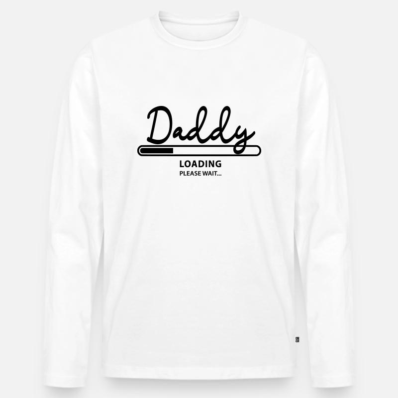 daddy loading - Männer Premium Bio Langarmshirt - Weiß