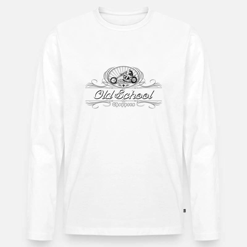 Old School Choppers - Männer Premium Bio Langarmshirt - Weiß
