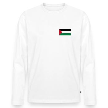 Free Palestine Shirt | Charity | Free Palestine - T-shirt manches longues Premium bio Homme - blanc - Devant - Nico (187cm)