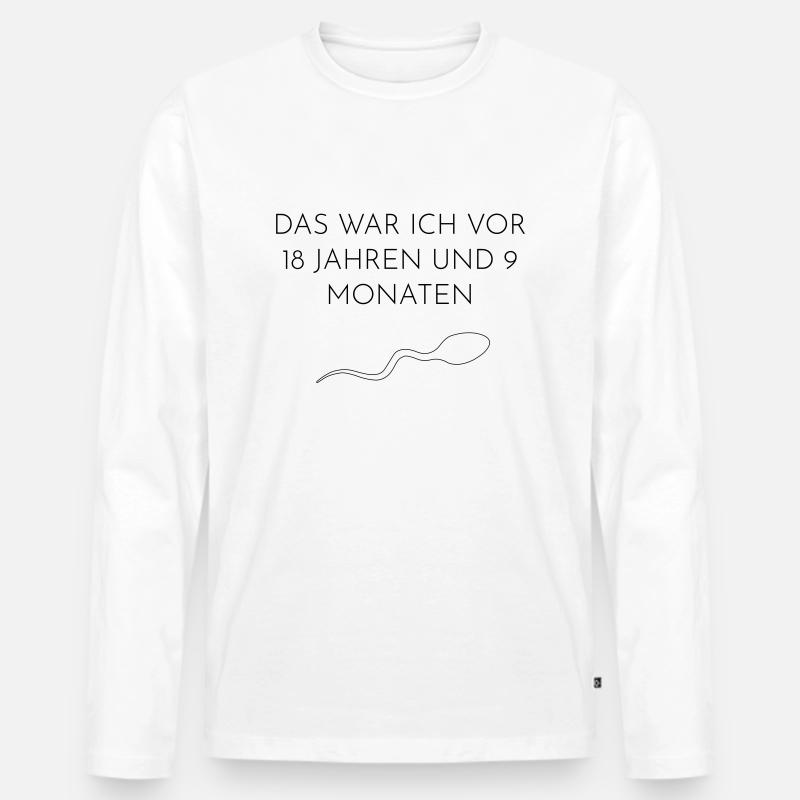 Sperma Geburtstag - Männer Premium Bio Langarmshirt - Weiß
