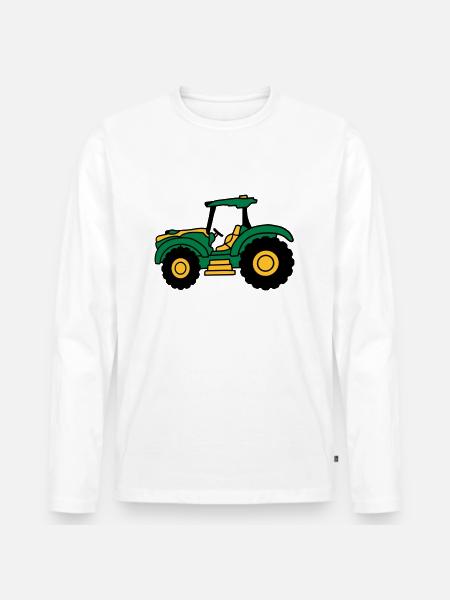 Farm tractor driving - Men's Premium Organic Long Sleeve Shirt - white
