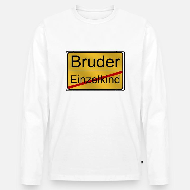 Einzelkind wird Bruder - Männer Premium Bio Langarmshirt - Weiß
