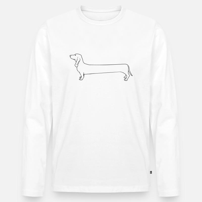 Dackel - Männer Premium Bio Langarmshirt - Weiß