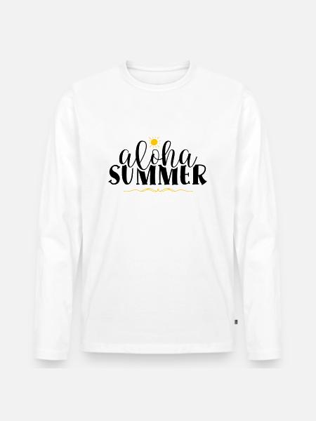 Aloha Summer - Men's Premium Organic Long Sleeve Shirt - white