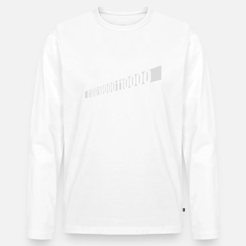 Binär Code Programm Sprache - Männer Premium Bio Langarmshirt - Weiß