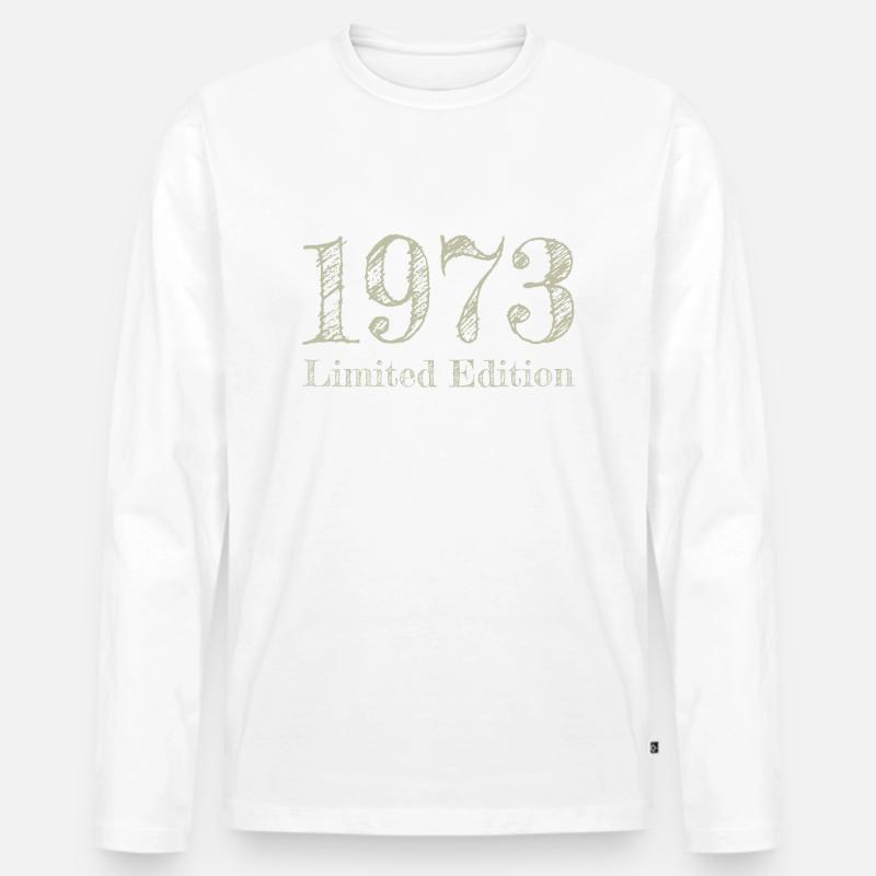 1973 - Männer Premium Bio Langarmshirt - Weiß