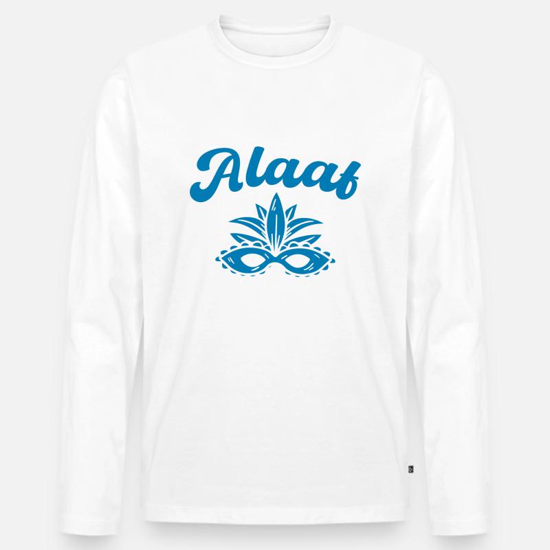 Alaaf - Männer Premium Bio Langarmshirt - Weiß