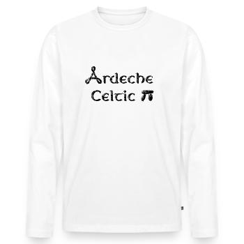 Ardeche celtic noir - T-shirt manches longues Premium bio Homme - blanc - Devant - Nico (187cm)