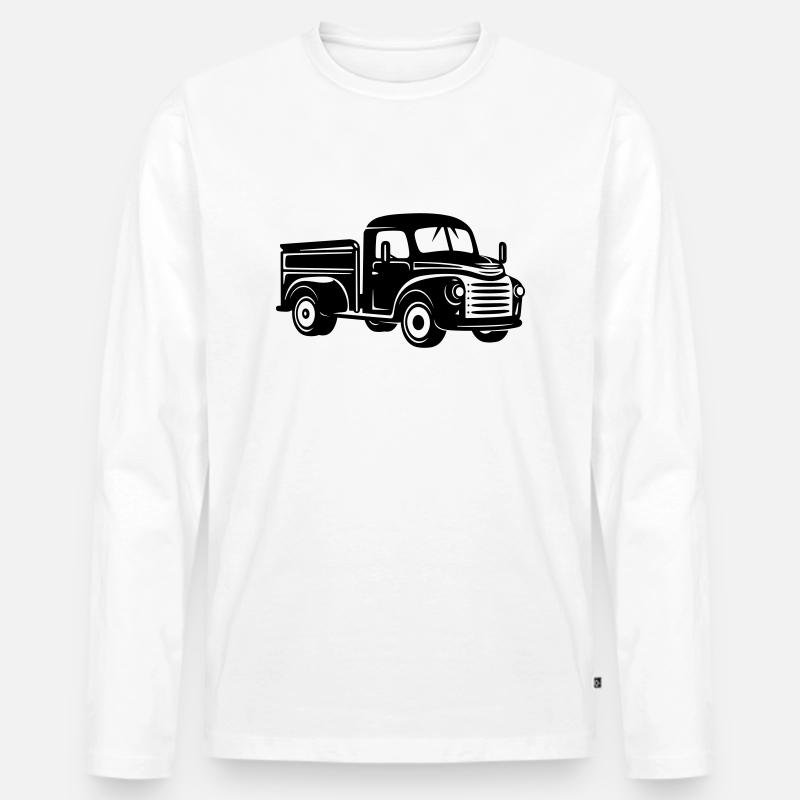 alter LKW - Männer Premium Bio Langarmshirt - Weiß